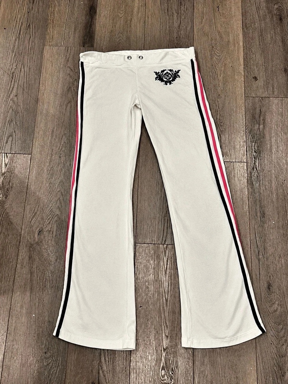 Vintage 2006 Victoria’s Secret VS Rhinestone Crest Flare Yoga Pants Y2K M RARE